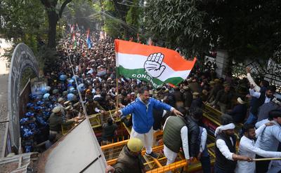 Congress Stages Protest In Lucknow Against BJP Policies-stock-foto