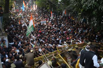 Congress Stages Protest In Lucknow Against BJP Policies-stock-foto