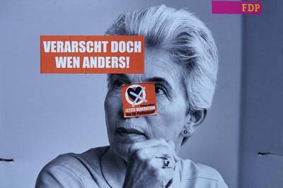 News Bilder des Tages Wahlplakat GER, Deutschland, 20240529,Wahlplakat, FDP, Strack-Zimmermann, Marie Agnes *** Election-stock-photo