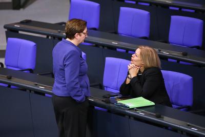 Berlin, Deutschland, 19.12.2024: Deutscher Bundestag: 207. Bundestagssitzung: Bundesministerin f?r Wohnen, Stadtentwickl-stock-foto