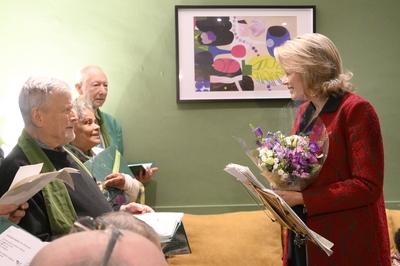 King Philippe And Queen Mathilde Visit Porte' Nursing Home-stock-foto