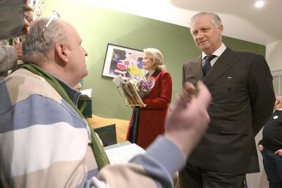 King Philippe And Queen Mathilde Visit Porte' Nursing Home-stock-foto