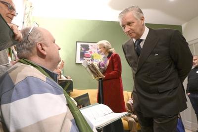 King Philippe And Queen Mathilde Visit Porte' Nursing Home-stock-foto
