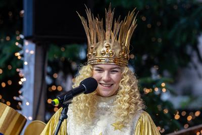 N?rnberger Christkind auf Christkindlesmarkt, N?rnberg, 19.12.2024-stock-foto