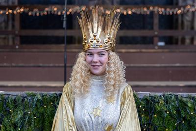 N?rnberger Christkind auf Christkindlesmarkt, N?rnberg, 19.12.2024-stock-foto