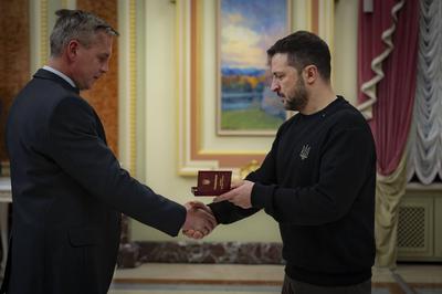 President of Ukraine Volodymyr Zelenskyy meet with employees of the energy sector-stock-photo