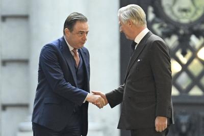 Consultations of King Philippe with informeur Bart De Wever 20/12/2024-stock-foto