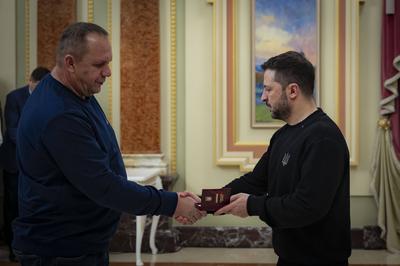 President of Ukraine Volodymyr Zelenskyy meet with employees of the energy sector-stock-photo