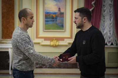 President of Ukraine Volodymyr Zelenskyy meet with employees of the energy sector-stock-photo