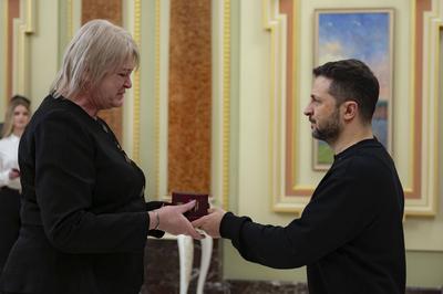 President of Ukraine Volodymyr Zelenskyy meet with employees of the energy sector-stock-photo