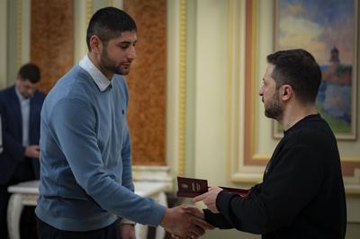 President of Ukraine Volodymyr Zelenskyy meet with employees of the energy sector-stock-photo