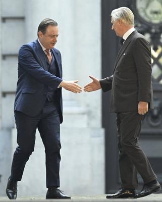 Consultations of King Philippe with informeur Bart De Wever 20/12/2024-stock-foto