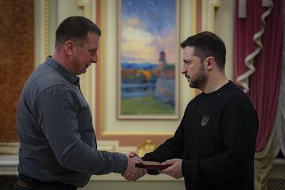 President of Ukraine Volodymyr Zelenskyy meet with employees of the energy sector-stock-photo