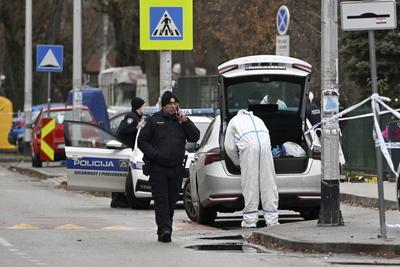 Croatia, Zagreb, 201224. Knife attack in Precko elementary school in Zagreb. A young male attacked a teacher and student-stock-photo