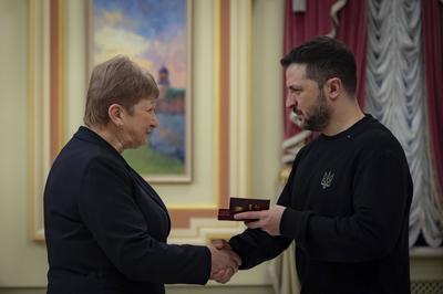 President of Ukraine Volodymyr Zelenskyy meet with employees of the energy sector-stock-photo
