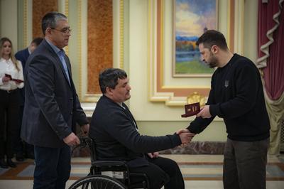 President of Ukraine Volodymyr Zelenskyy meet with employees of the energy sector-stock-photo