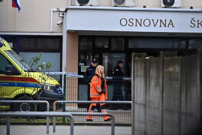 Croatia, Zagreb, 201224. Knife attack in Precko elementary school in Zagreb. A young male attacked a teacher and student-stock-photo