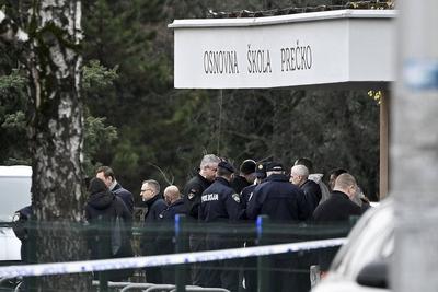 Zagreb, 201224. Knife attack in Precko elementary school in Zagreb. A young male attacked a teacher and students with a-stock-photo