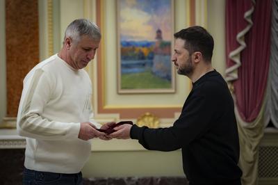 President of Ukraine Volodymyr Zelenskyy meet with employees of the energy sector-stock-photo