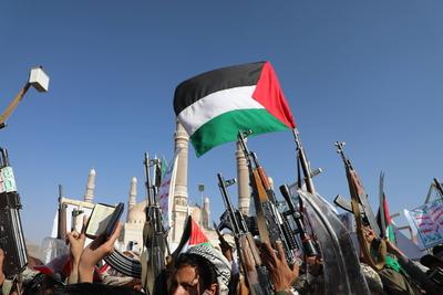 YEMEN HOUTHIS USA ISRAEL CONFLICT-stock-foto