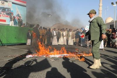 YEMEN HOUTHIS USA ISRAEL CONFLICT-stock-foto