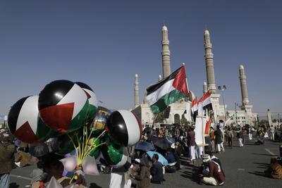YEMEN HOUTHIS USA ISRAEL CONFLICT-stock-foto