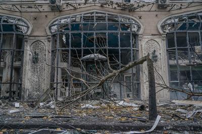 Consequences of the Russian occupiers' missile attack on Kyiv on December 20, 2024-stock-photo