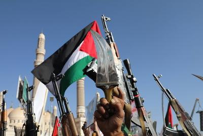 YEMEN HOUTHIS USA ISRAEL CONFLICT-stock-foto