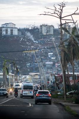 MAYOTTE, cyclone Chido-stock-foto
