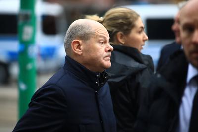 Bundeskanzler Scholz besucht Ort des Anschlages auf dem Magdeburger Weihnachtsmarkt-stock-photo