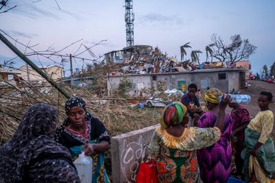 MAYOTTE, cyclone Chido-stock-foto