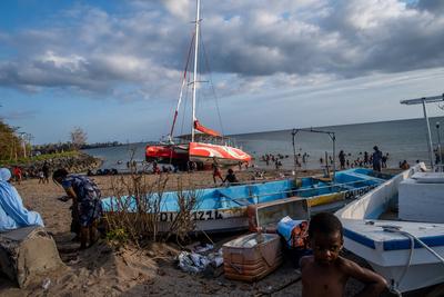 MAYOTTE, cyclone Chido-stock-foto