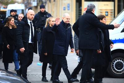 Bundeskanzler Scholz besucht Ort des Anschlages auf dem Magdeburger Weihnachtsmarkt-stock-photo