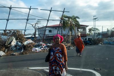 MAYOTTE, cyclone Chido-stock-foto