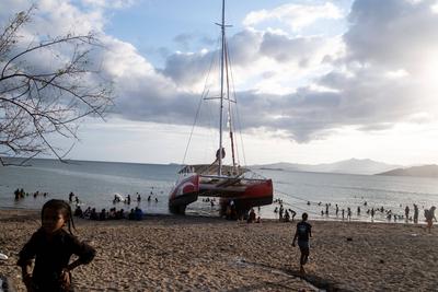 MAYOTTE, cyclone Chido-stock-foto