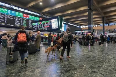 Travellers Xmas Get Away London-stock-foto