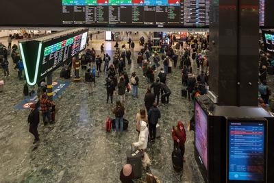 Travellers Xmas Get Away London-stock-foto