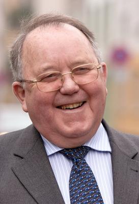 Bernhard Worms (GER/CDU/Pr?sident Europ?ische Seniorenunion) lachend am Rande der Klausurtagung des CDU Bundesvorstandes-stock-foto