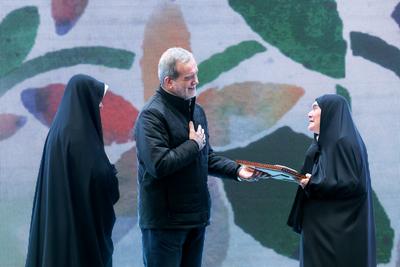 Iranian President Masoud Pezeshkian, attend a ceremony to mark National Women?s Day in Tehran-stock-photo