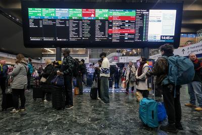 Travellers Xmas Get Away London-stock-foto