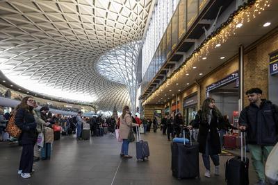 Travellers Xmas Get Away London-stock-foto