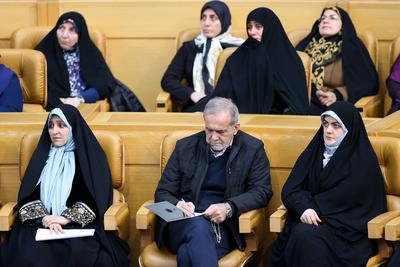 Iranian President Masoud Pezeshkian, attend a ceremony to mark National Women?s Day in Tehran-stock-photo