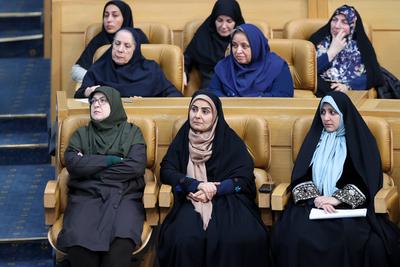 Iranian President Masoud Pezeshkian, attend a ceremony to mark National Women?s Day in Tehran-stock-photo