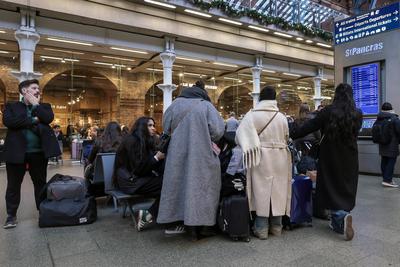 Travellers Xmas Get Away London-stock-foto