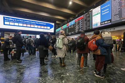 Travellers Xmas Get Away London-stock-foto