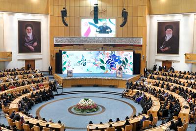 Iranian President Masoud Pezeshkian, attend a ceremony to mark National Women?s Day in Tehran-stock-photo