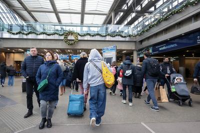 Travellers Xmas Get Away London-stock-foto