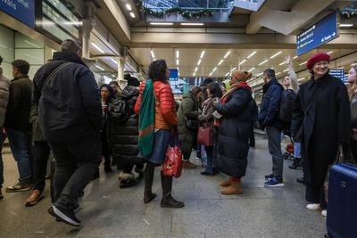 Travellers Xmas Get Away London-stock-foto