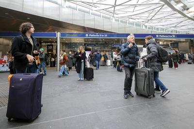 Travellers Xmas Get Away London-stock-foto