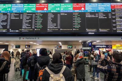 Travellers Xmas Get Away London-stock-foto